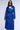 Front View Sando Blue Pu Trench Coat