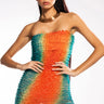 Front View Sangria Textured Tube Mini Dress