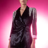 Front View Satin Blazer With Shoulder Detail