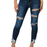 Front View Saturn Dark High Rise Skinny Jeans