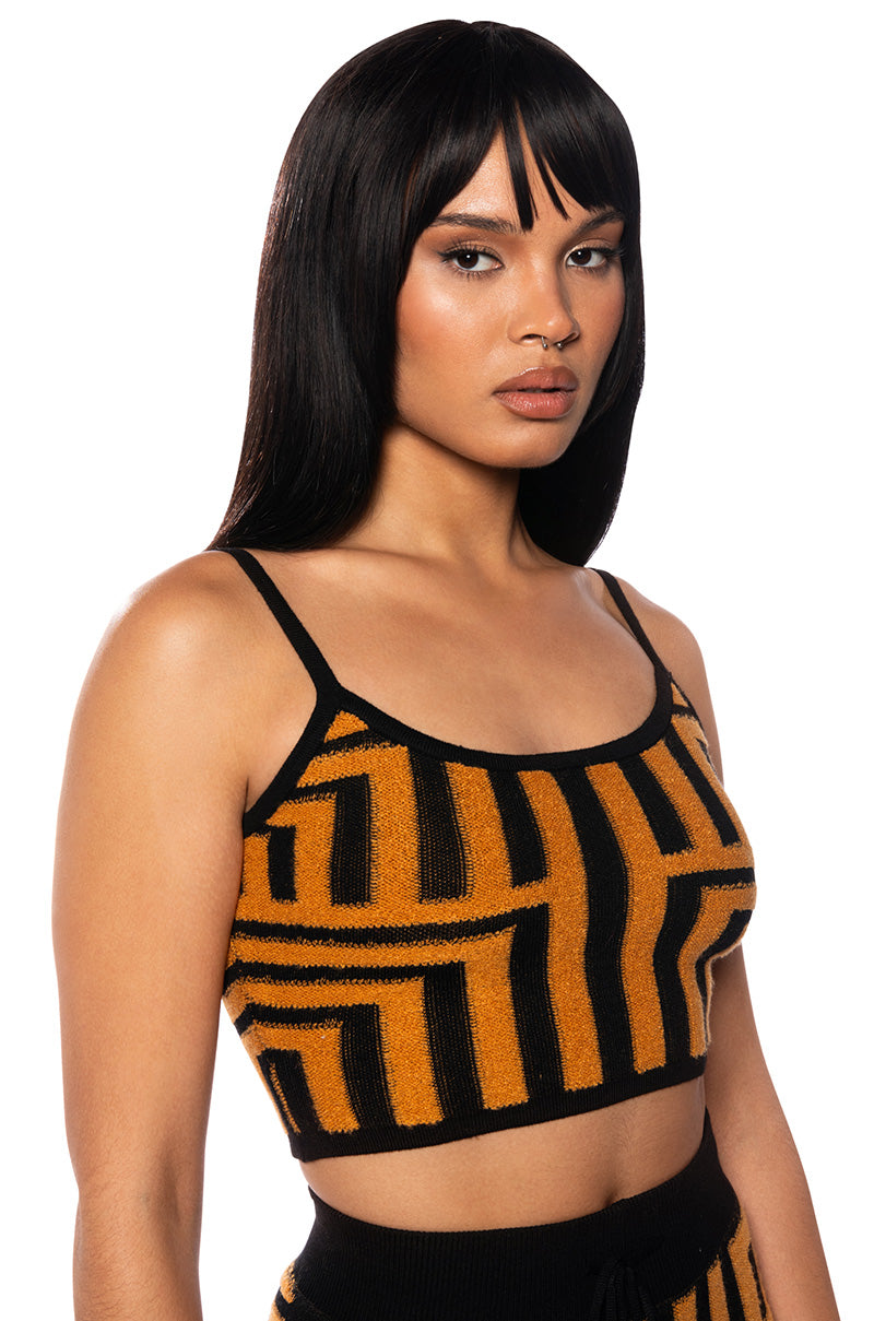 Front View Savannah Mini Orange Crop Top