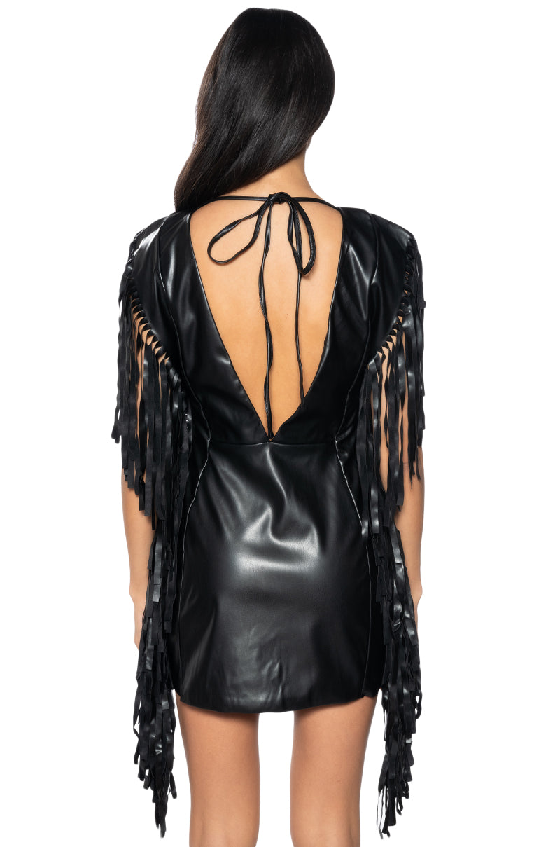 SAVE A HORSE PU FRINGE MINI DRESS AKIRA SAVE A HORSE PU FRINGE MINI DRESS AKIRA