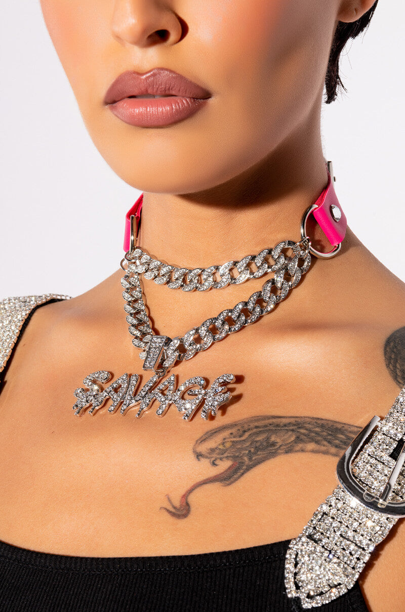 Front View Savvy Pu Choker
