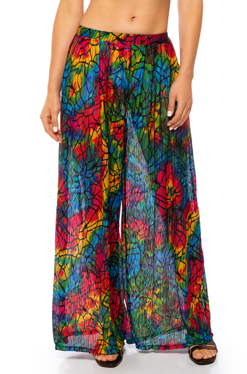 Front View Say My Name Colorful Palazzo Pant
