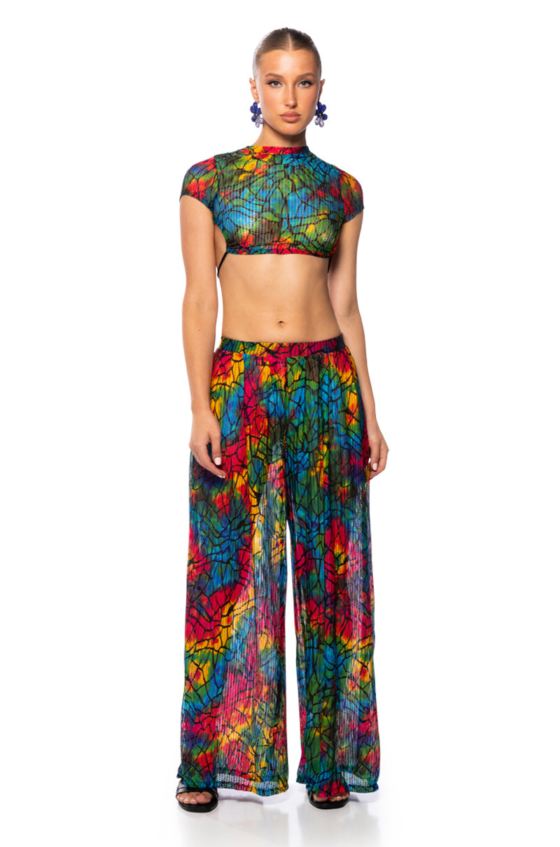Side View Say My Name Colorful Stretch Backless Tshirt view 2