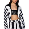 Front View Say My Name Open Back Stripe Blazer