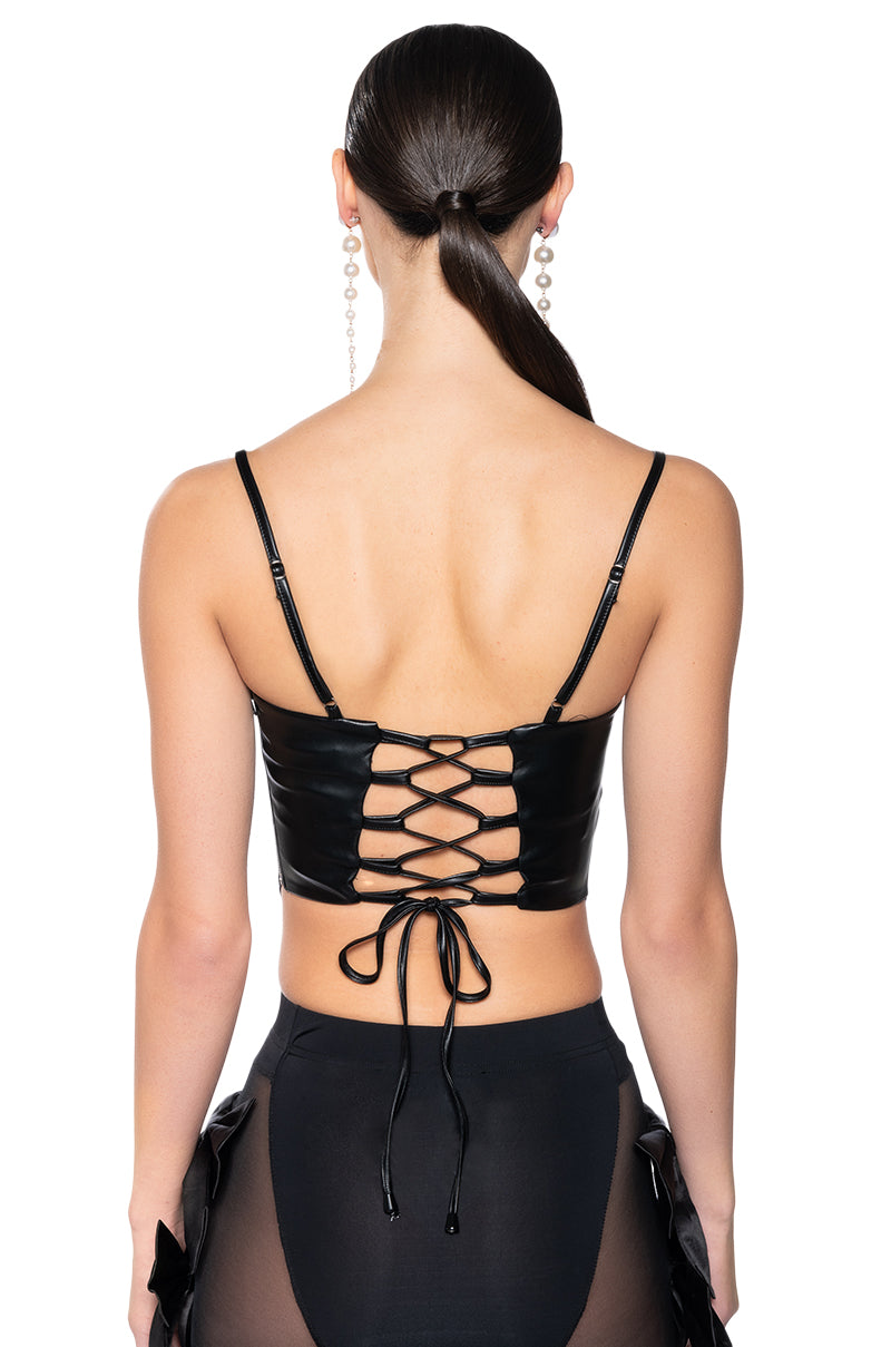 Detail View Say My Name Square Neck Corset Top