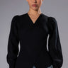 Front View Saylor Cross Front Long Sleeve Sweater