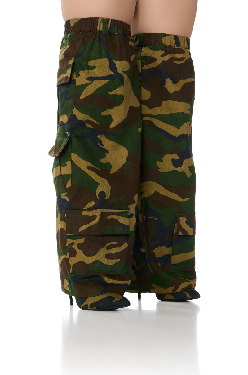 SCANDALOUS CAMO FOLD OVER BOOT IN GREEN view 0