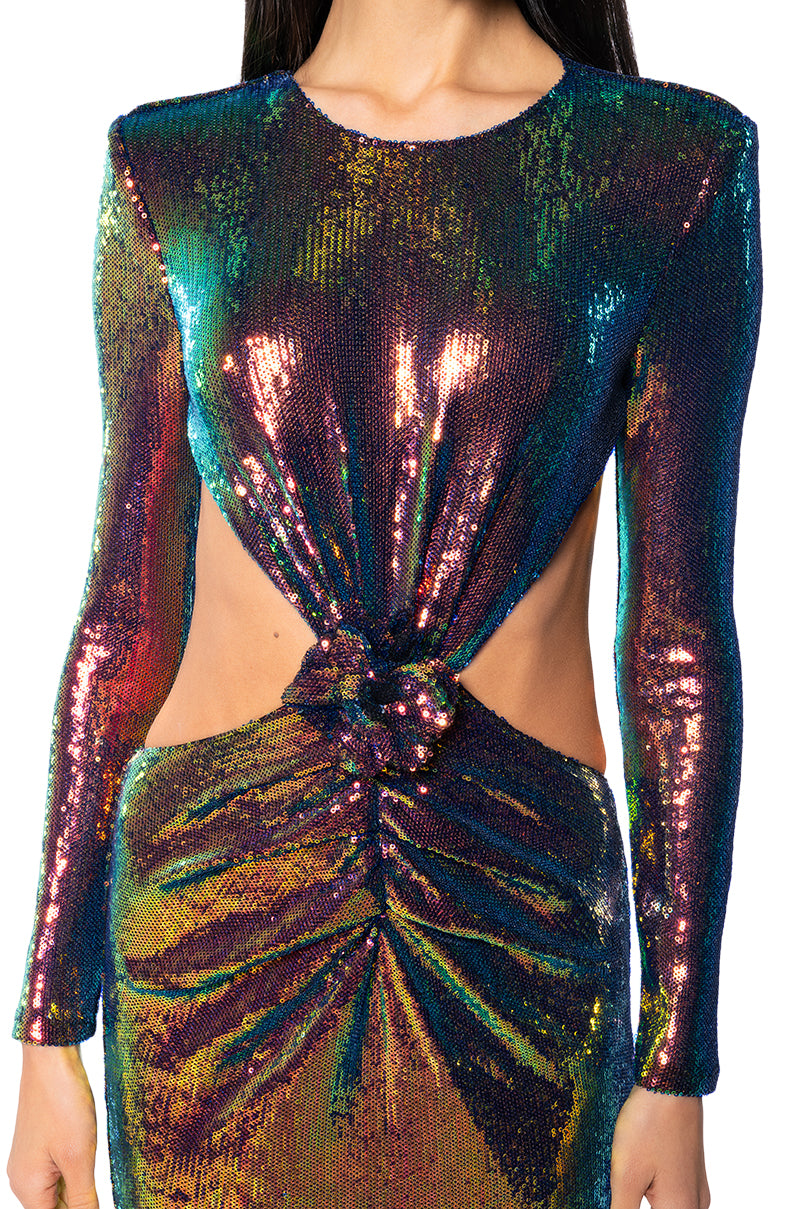 Full View Scarlett Cut Out Sequin Gown