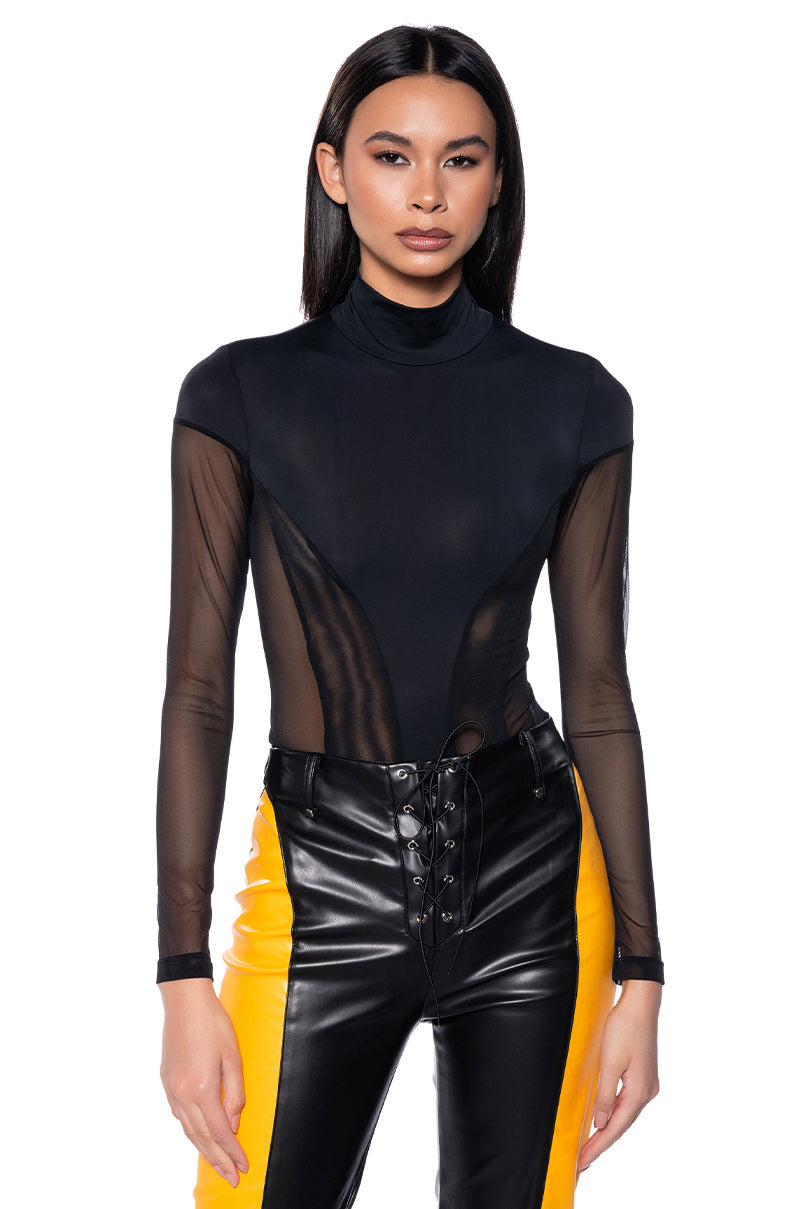 SEALED LIPS LONG SLEEVE MESH BODYSUIT view 0
