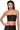 Front View Second Skin Rhinestone Tube Bralette In Black