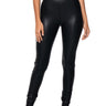 Front View Second Skin Zip Back Faux Leather Legging