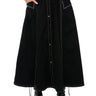 Front View Secret Admirer Denim Maxi Skirt