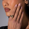 Front View Secrets Rhinestone Enamel Wrap Ring