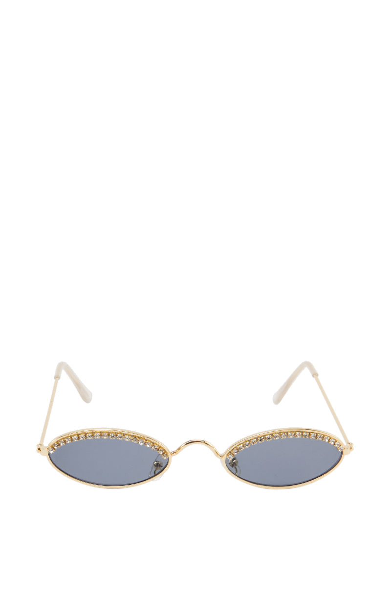 Detail View See My Drip Oval Rhinestone Sunglasses