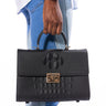 Front View See Ya Later Alligator Large Black Bag