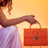 Front View See Ya Later Alligator Large Orange Bag