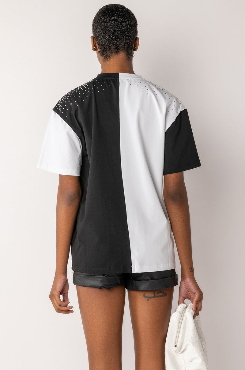 Extra View See Ya Later Oversized Rhinestone Tshirt 6