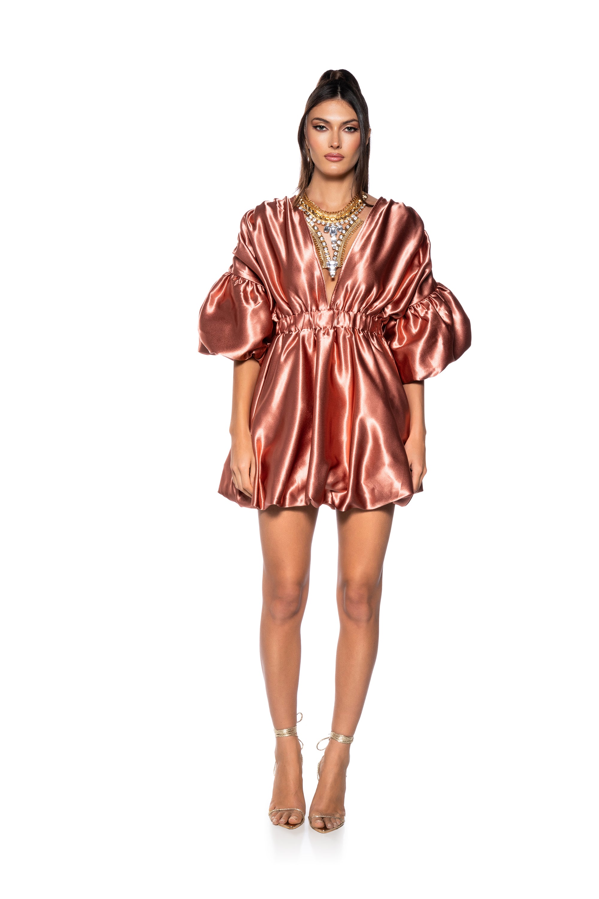 SEEING STARS METALLIC MINI DRESS IN GOLD AKIRA SEEING STARS METALLIC MINI DRESS IN GOLD AKIRA