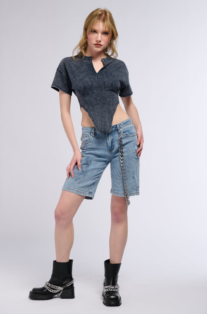 Extra View Seize The Day Short Sleeve Corset T-shirt