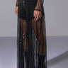 Front View Selena Mesh Wide Leg Pants