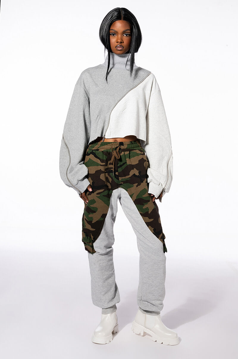 Extra View Selfish Heart Camo Color Blocked Joggers view 7