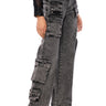 Front View Selina Multi-pocket Cargo Jean