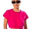 Front View Serena Short Sleeve Crop Knit Sweater