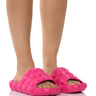 Front View Serving Roma Fuchsia Slip On Sandal