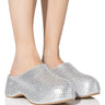 Front View Set The Tone Embellished Clog In Silver