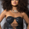 Front View Sexy Lil Thang Faux Leather Corset