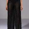 Front View Sexy Villain Sheer Wide Leg Glitter Detail Pants