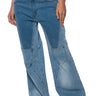 Front View Shades Of Blue Relaxed Fit Jeans