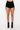 Back View Shadow Tulle Detail Zipper Denim Shorts