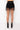 Full View Shadow Tulle Detail Zipper Denim Shorts