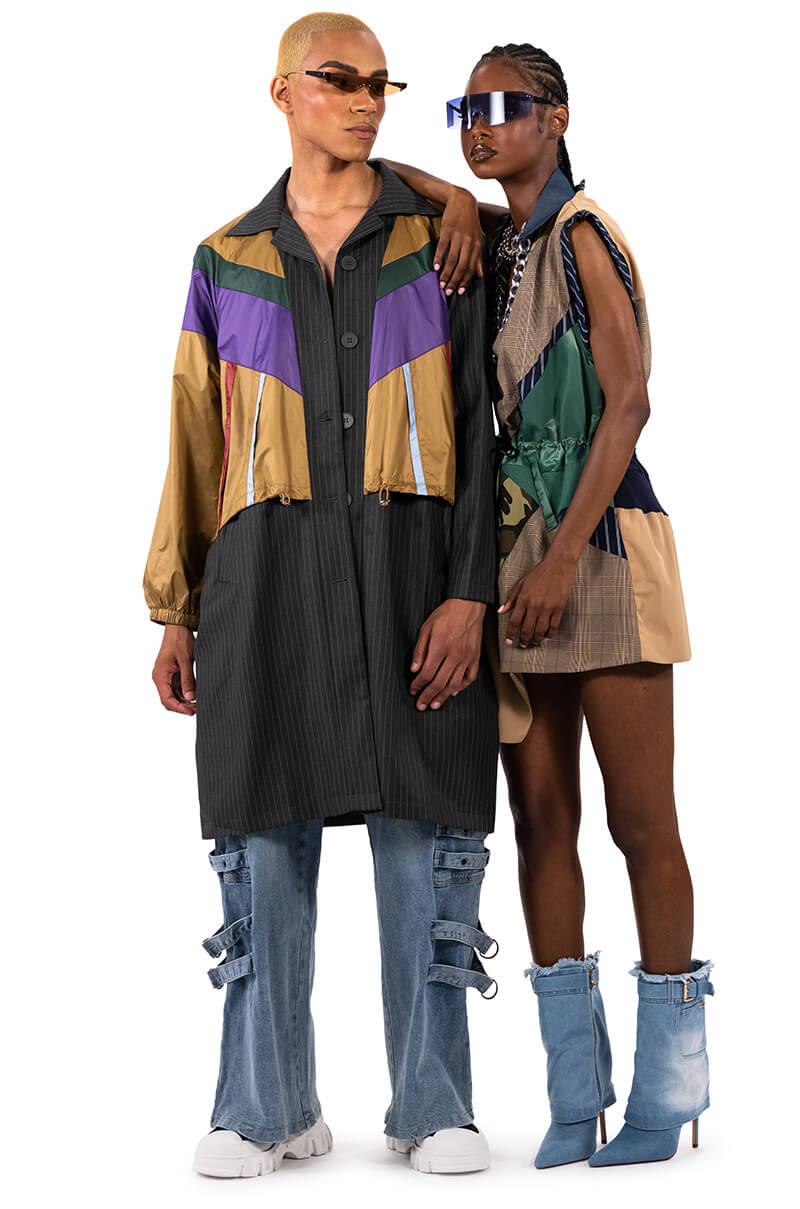 Extra View Shae Sleeveless Patchwork Mini Dress