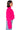 Back View Shaggy Knit Crop Turtleneck In Fuchsia