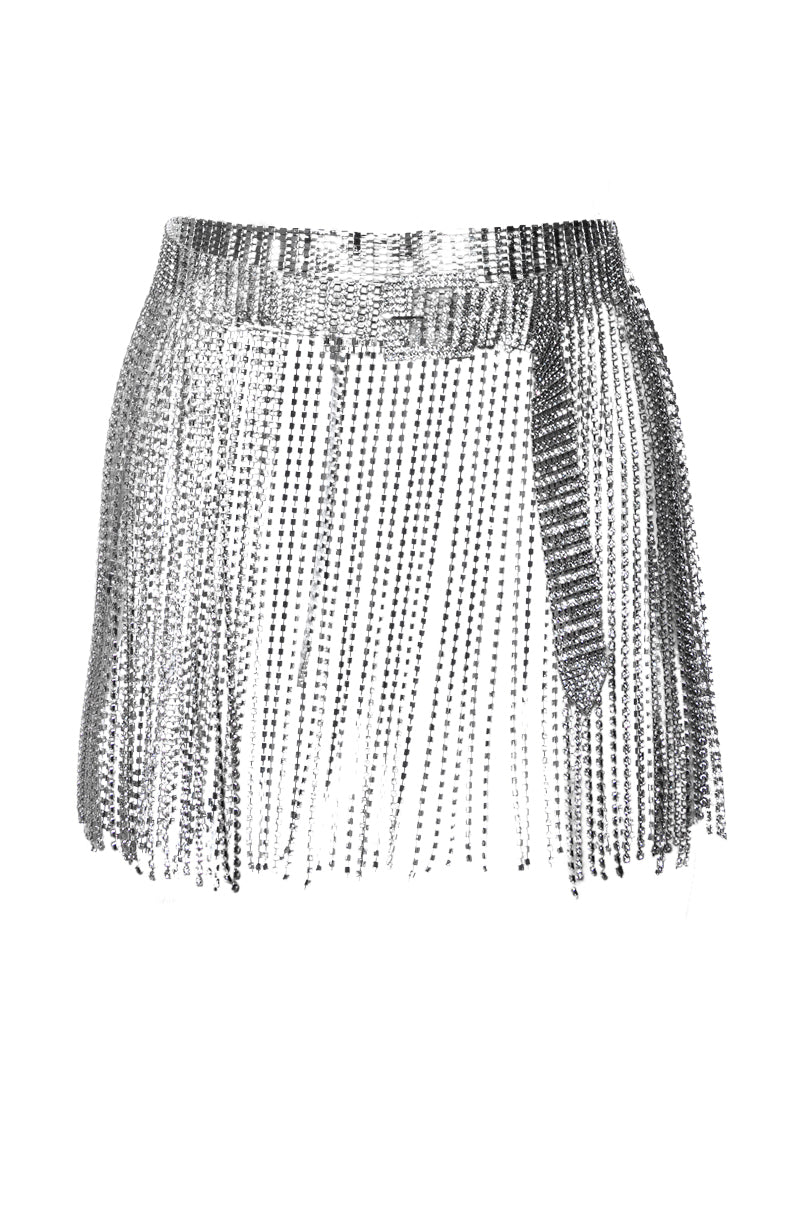 Side View Shake A Tail Feather Rhinestone Fringe Skirt Belt 1
