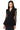 Front View Sharp Shoulder Mesh Long Sleeve Blazer Vest