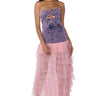 Front View Sharpay Ruffle Denim Maxi Dress