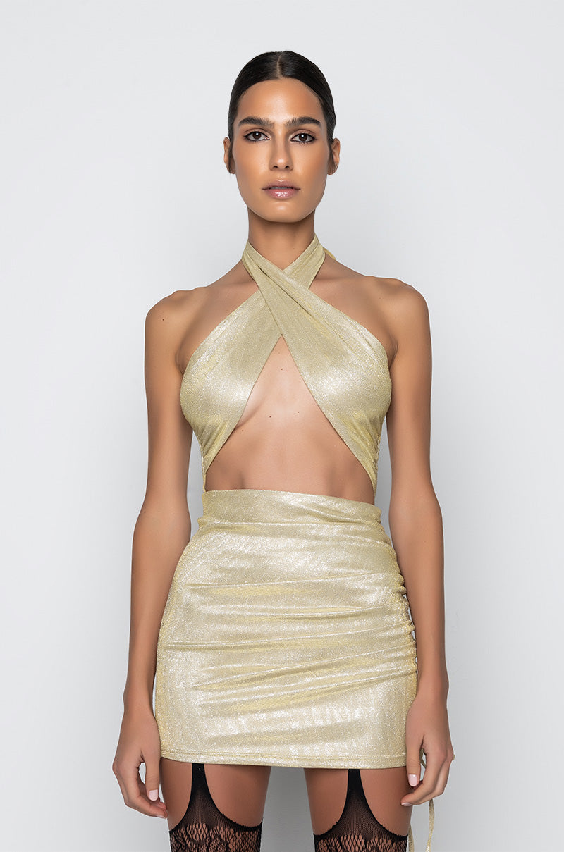 Side View She Aint Me Mini Glitter Dress 1