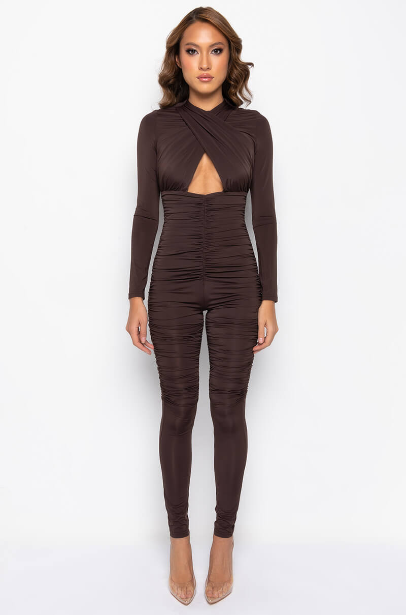 Side View She Got It Right Ruched Jumpsuit