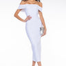 Front View She Is Extra Rhinestone Bandage Maxi Dress