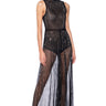 Front View Sheer Me Roar Mesh Jumpsuit