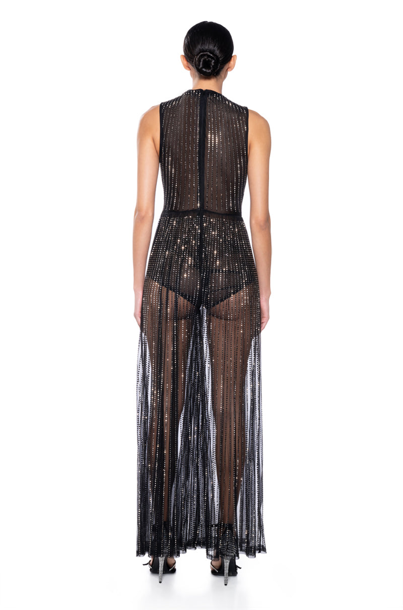 Back View Sheer Me Roar Mesh Jumpsuit