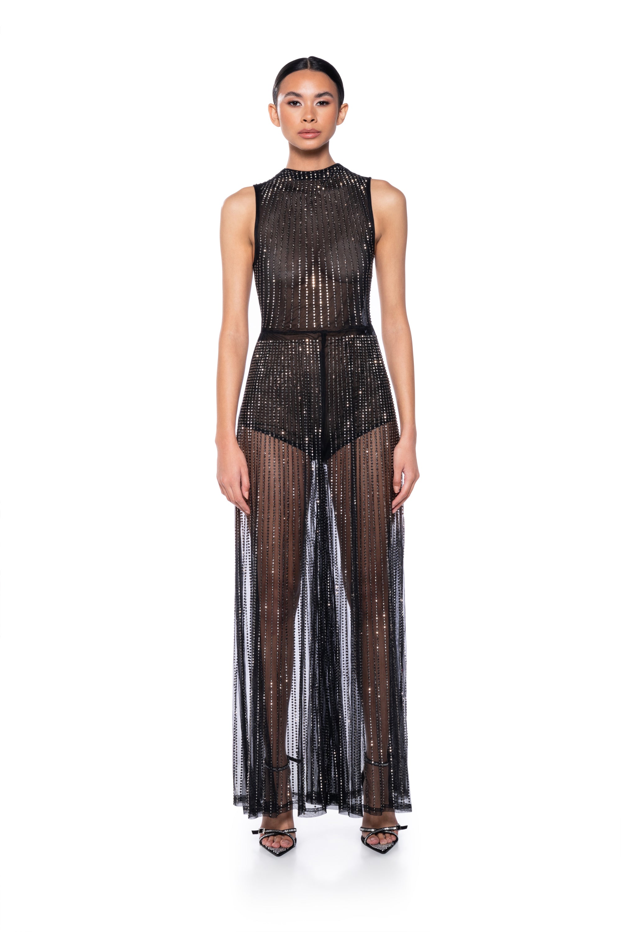 SHEER ME ROAR MESH JUMPSUIT IN BLACK – AKIRA - Main Image