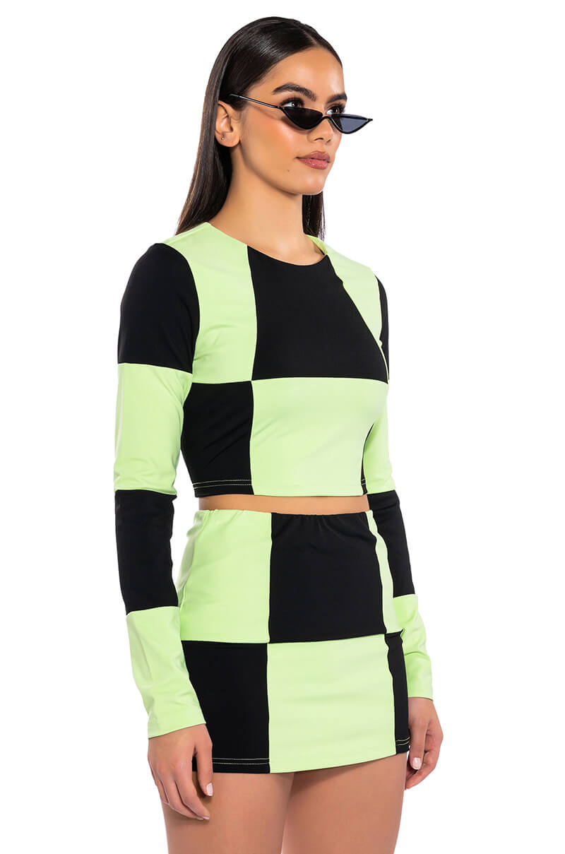 Side View Shego Soft Stretch Long Sleeve Crop Top