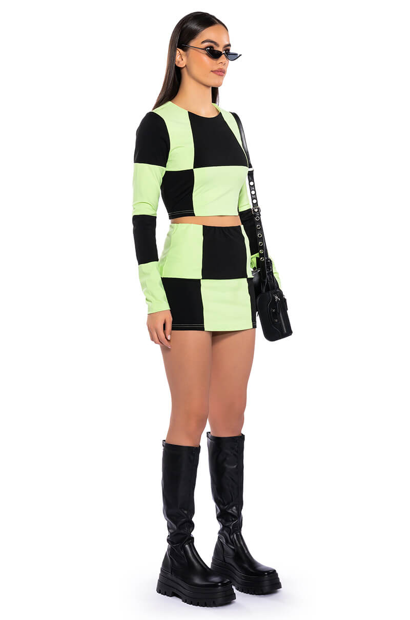 Detail View Shego Soft Stretch Long Sleeve Crop Top