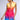 Front View Sherbert Ombre Mesh Corset Sleeveless Blazer Dress